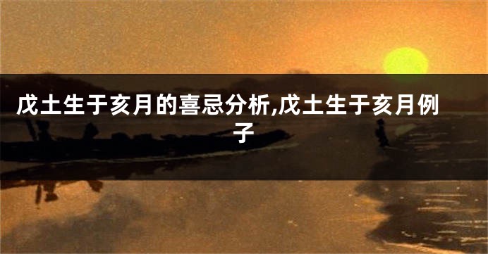 戊土生于亥月的喜忌分析,戊土生于亥月例子