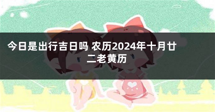 今日是出行吉日吗 农历2024年十月廿二老黄历