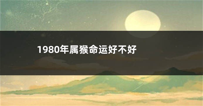 1980年属猴命运好不好 
