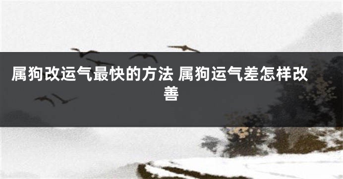 属狗改运气最快的方法 属狗运气差怎样改善