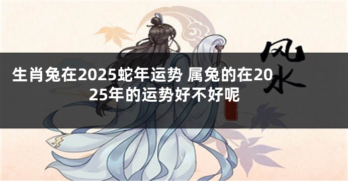 生肖兔在2025蛇年运势 属兔的在2025年的运势好不好呢