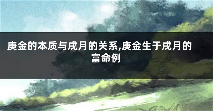 庚金的本质与戌月的关系,庚金生于戌月的富命例