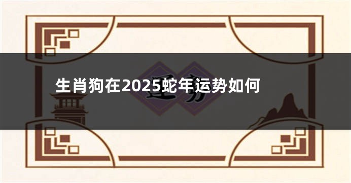 生肖狗在2025蛇年运势如何
