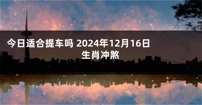 今日适合提车吗 2024年12月16日生肖冲煞