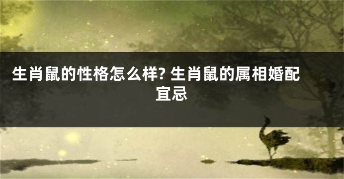 生肖鼠的性格怎么样? 生肖鼠的属相婚配宜忌