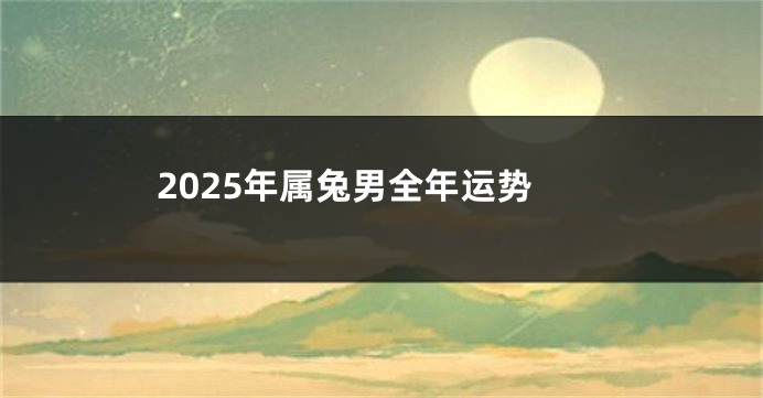 2025年属兔男全年运势