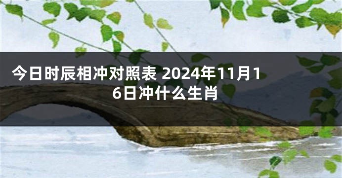 今日时辰相冲对照表 2024年11月16日冲什么生肖