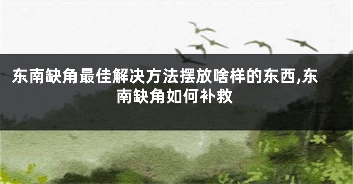 东南缺角最佳解决方法摆放啥样的东西,东南缺角如何补救