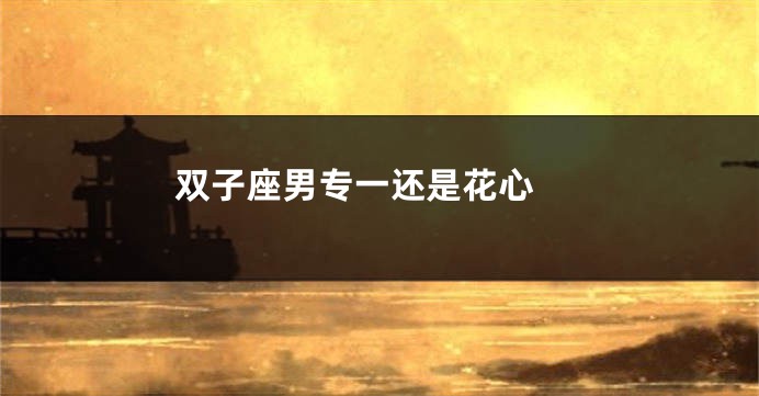 双子座男专一还是花心 
