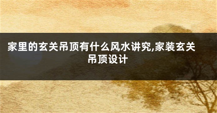 家里的玄关吊顶有什么风水讲究,家装玄关吊顶设计