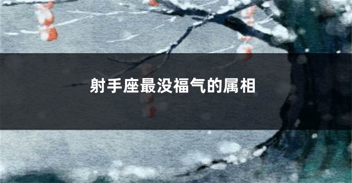 射手座最没福气的属相