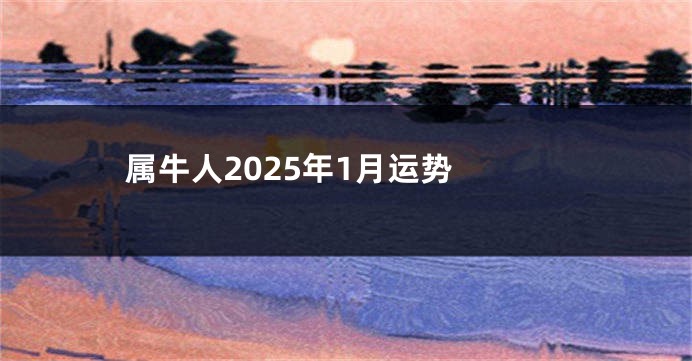 属牛人2025年1月运势 