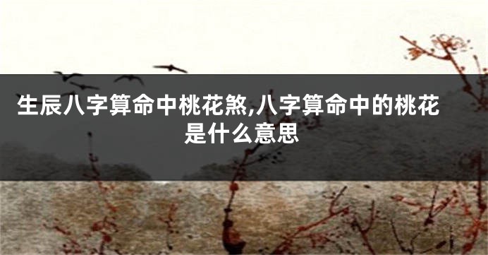 生辰八字算命中桃花煞,八字算命中的桃花是什么意思