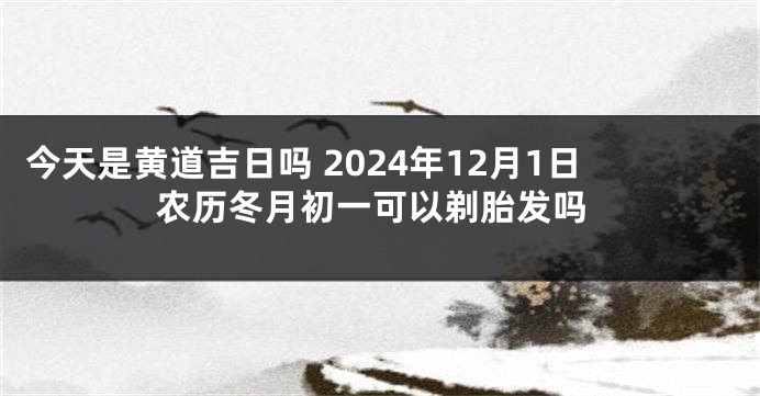 今天是黄道吉日吗 2024年12月1日农历冬月初一可以剃胎发吗