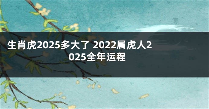 生肖虎2025多大了 2022属虎人2025全年运程