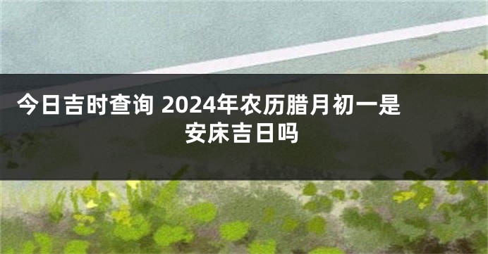 今日吉时查询 2024年农历腊月初一是安床吉日吗