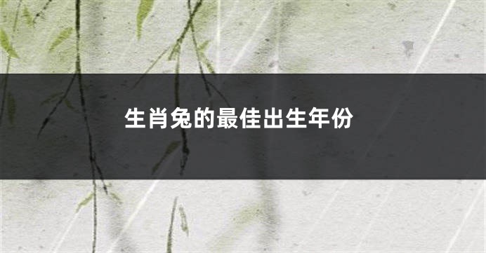 生肖兔的最佳出生年份
