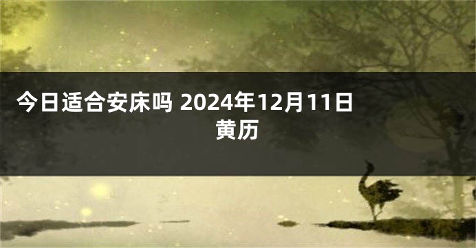 今日适合安床吗 2024年12月11日黄历