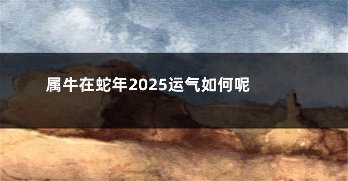 属牛在蛇年2025运气如何呢 