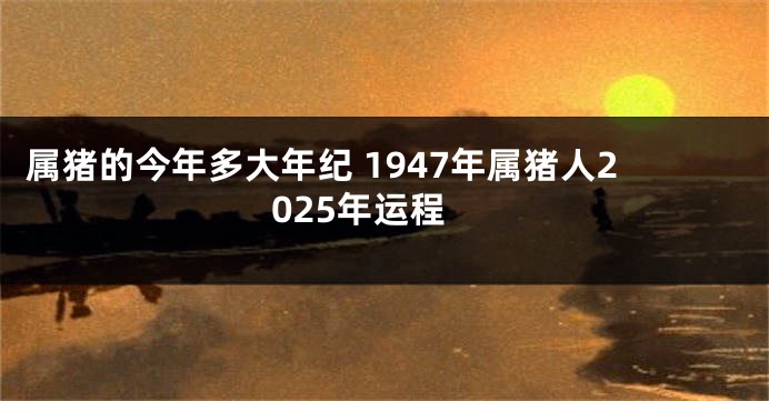 属猪的今年多大年纪 1947年属猪人2025年运程