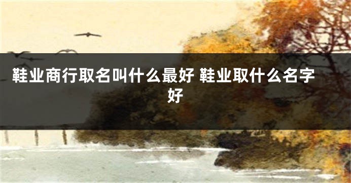 鞋业商行取名叫什么最好 鞋业取什么名字好