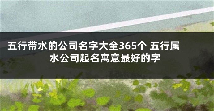 五行带水的公司名字大全365个 五行属水公司起名寓意最好的字