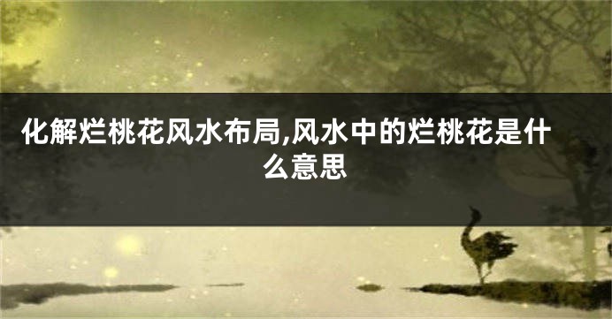 化解烂桃花风水布局,风水中的烂桃花是什么意思