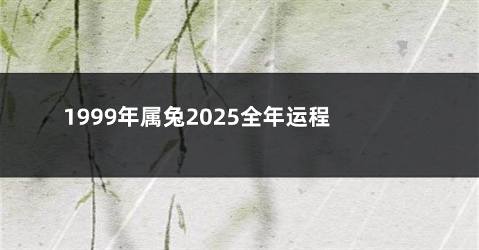 1999年属兔2025全年运程