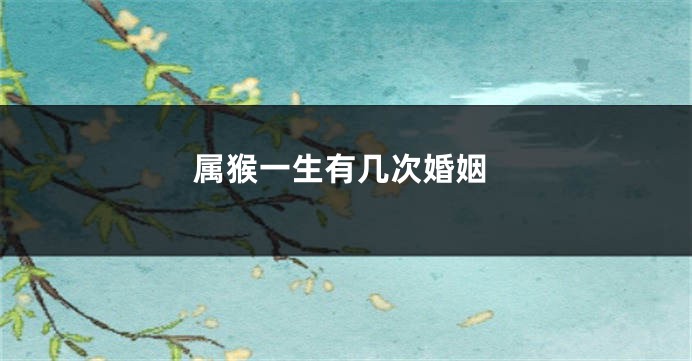 属猴一生有几次婚姻