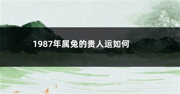 1987年属兔的贵人运如何
