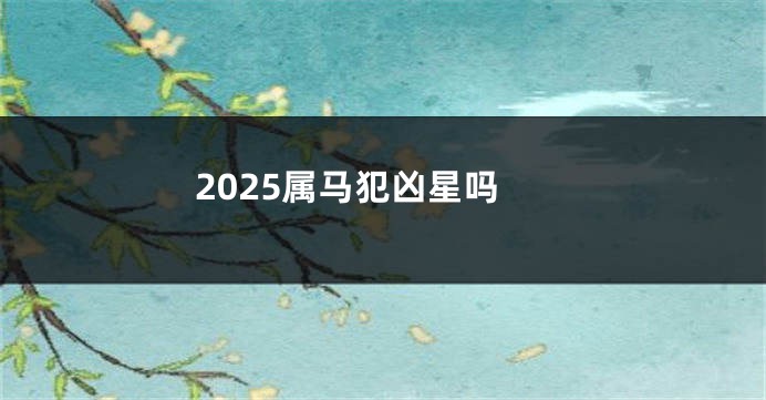 2025属马犯凶星吗