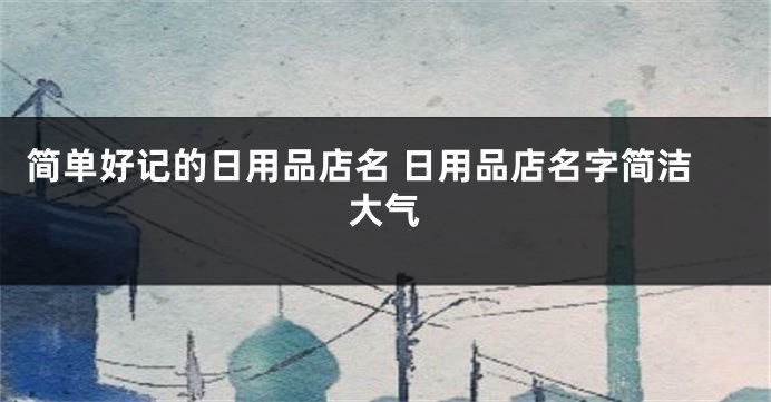 简单好记的日用品店名 日用品店名字简洁大气