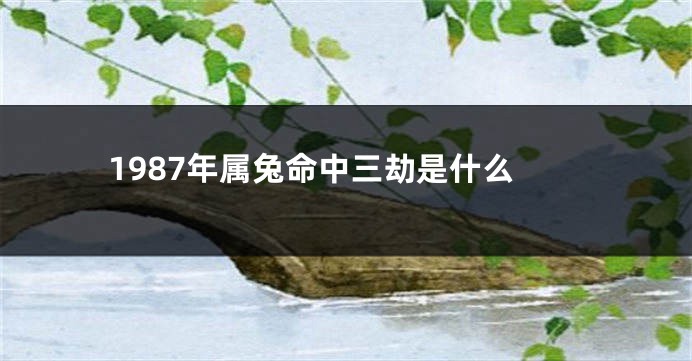 1987年属兔命中三劫是什么