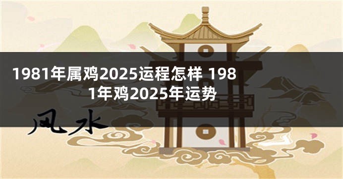 1981年属鸡2025运程怎样 1981年鸡2025年运势
