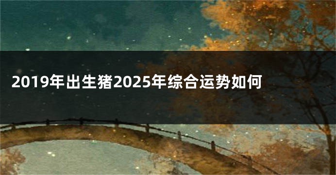 2019年出生猪2025年综合运势如何