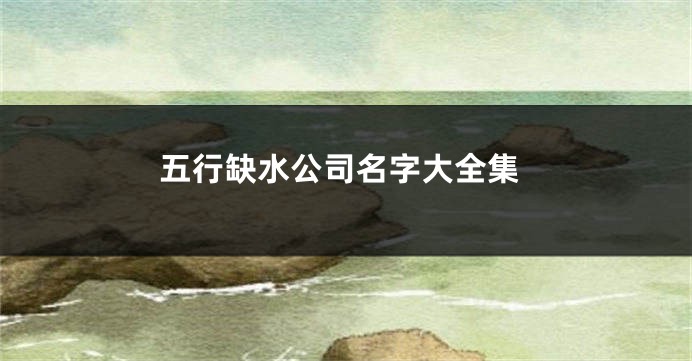 五行缺水公司名字大全集