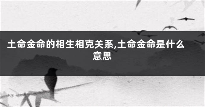 土命金命的相生相克关系,土命金命是什么意思