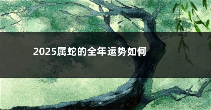 2025属蛇的全年运势如何 