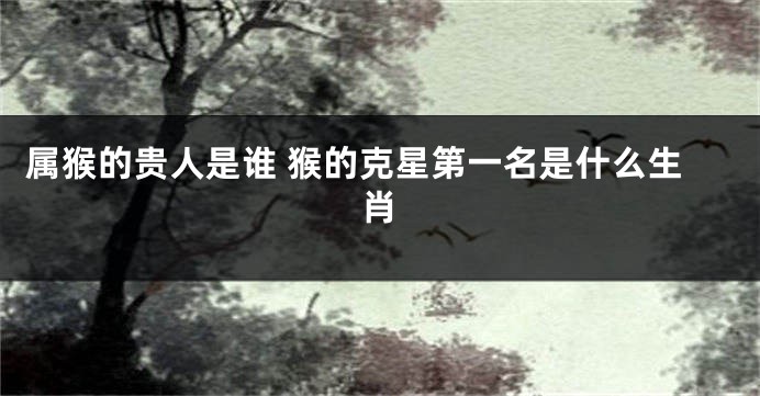 属猴的贵人是谁 猴的克星第一名是什么生肖