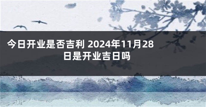 今日开业是否吉利 2024年11月28日是开业吉日吗 