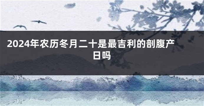 2024年农历冬月二十是最吉利的剖腹产日吗