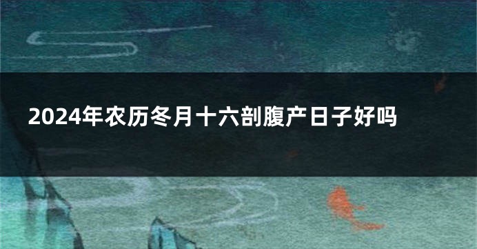 2024年农历冬月十六剖腹产日子好吗