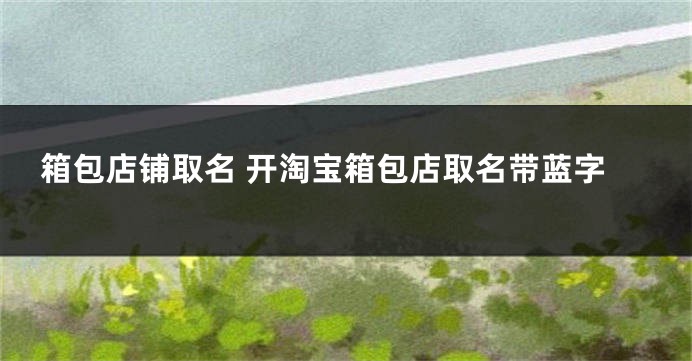 箱包店铺取名 开淘宝箱包店取名带蓝字