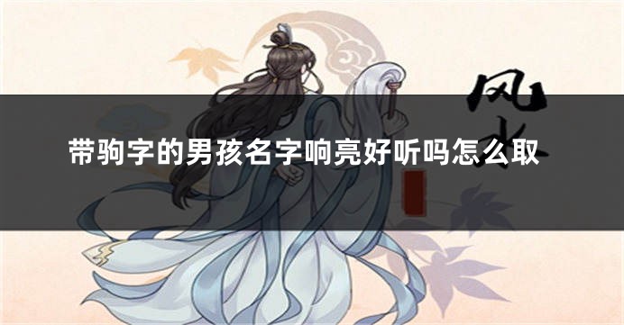 带驹字的男孩名字响亮好听吗怎么取