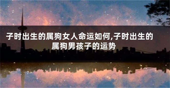 子时出生的属狗女人命运如何,子时出生的属狗男孩子的运势