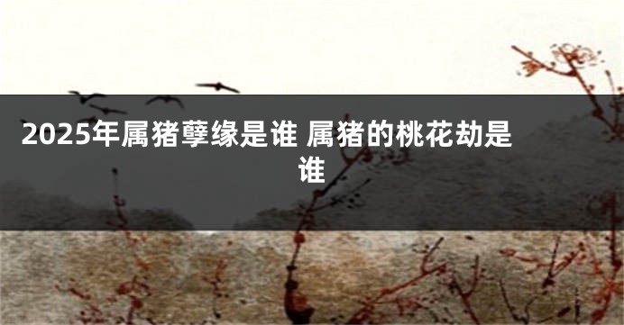 2025年属猪孽缘是谁 属猪的桃花劫是谁