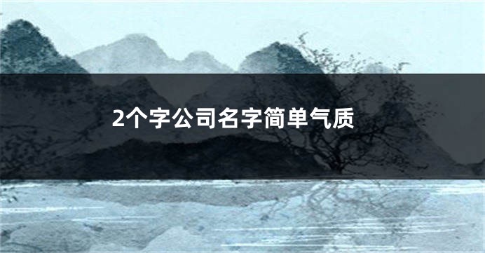 2个字公司名字简单气质
