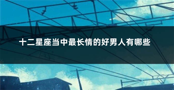 十二星座当中最长情的好男人有哪些