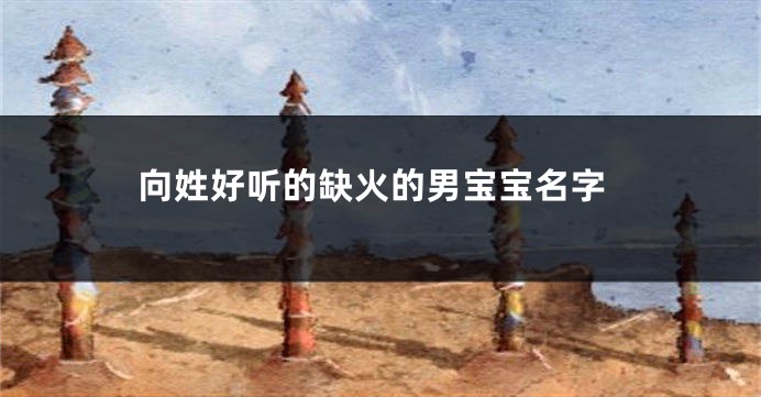 向姓好听的缺火的男宝宝名字