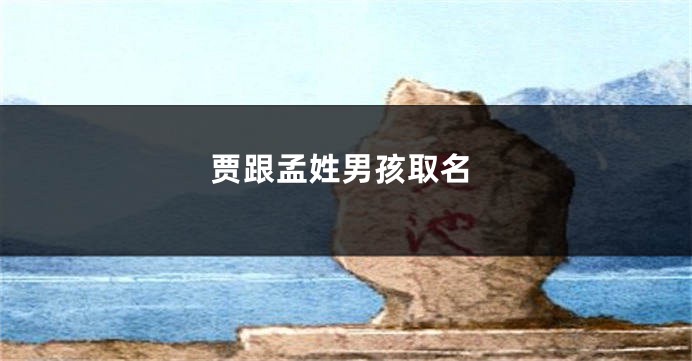 贾跟孟姓男孩取名